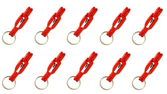 Weight clip, OT-16.Hard/Red with pin, 10-pack.